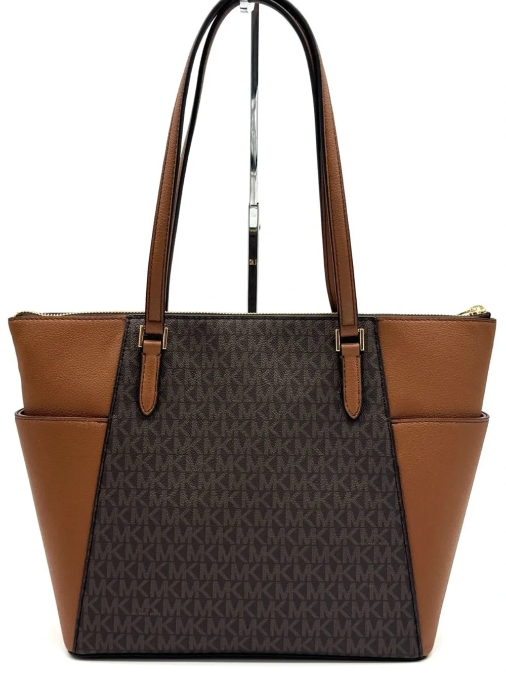 Michael Kors Large Charlotte Tote Bag Luggage Brown